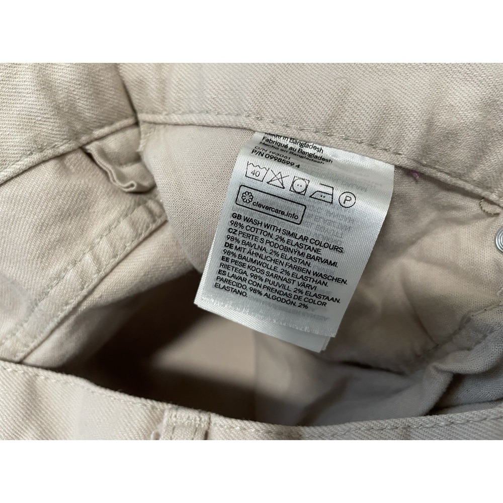 H&M Jeans Mens Size 29x30 Cream Beige Regular Fit Straight Jeans - Picture 4 of 8